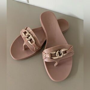 Vince Camuto Blush Sandals with Gold Accent